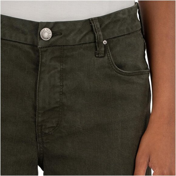 Womens Wide Leg Jeans Cotton Lyocell Spandex High-Rise Raw Hem Casual - Picture 4 of 4